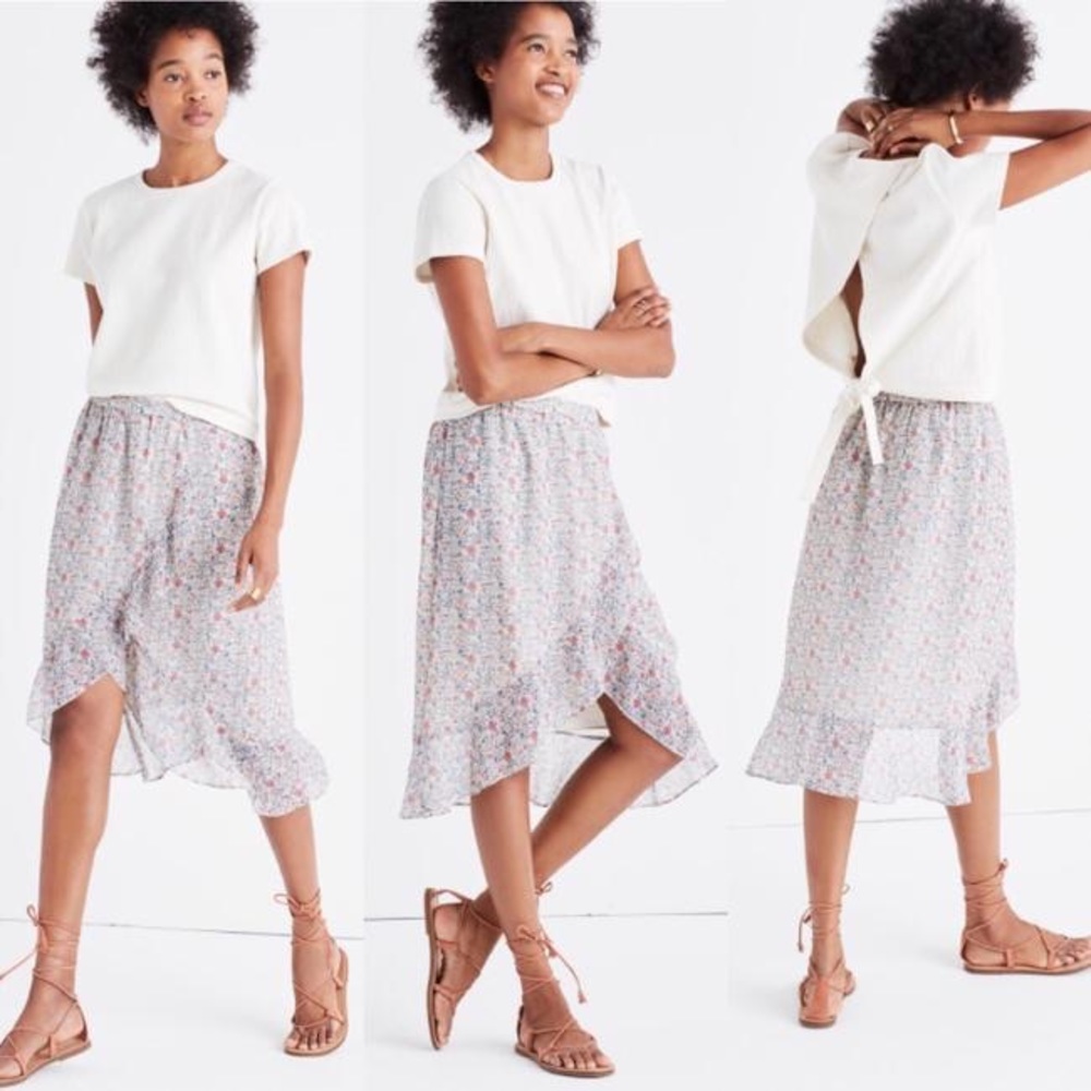 Madewell Floral Wrap Skirt